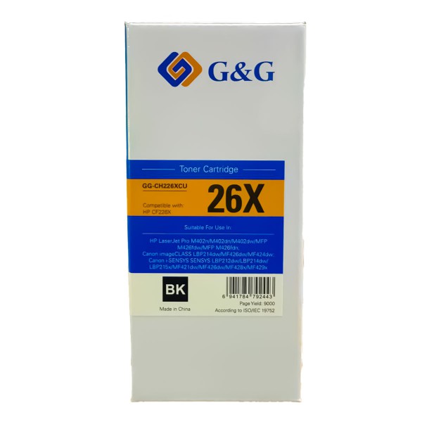 Mực in G&G Laser màu đen GG-CH226XCU
